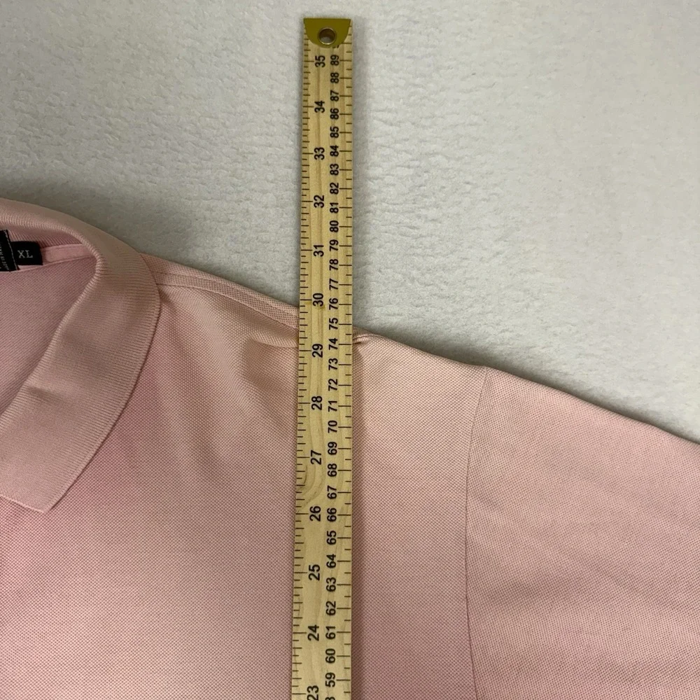 Vintage Polo By Ralph Lauren Polo Shirt Mens XL Pink Pique Cotton Blue Pony